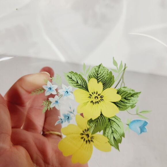 Chance Glass Floral Divided Plate Platter Decorative MCM Vtg Yellow Gold 9 1/2in - Picture 4 of 9